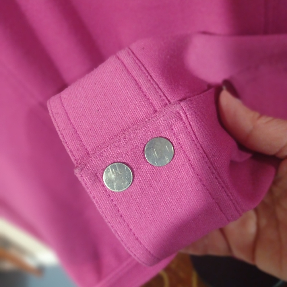 Charter Club Fuchsia Blazer with Turnlock Button Closure - Picture 4 of 5